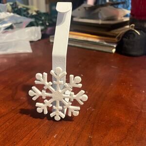 Snowflake stocking holder Christmas Ornament with sparkles